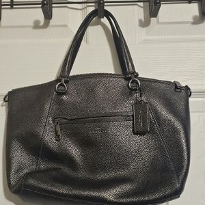 Coach Prairie Satchel Metallic Black & Silver Bag